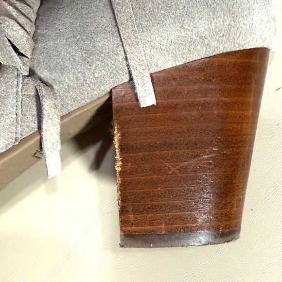 Vionic Tan Ankle Boots with Fringe - Picture 10 of 13